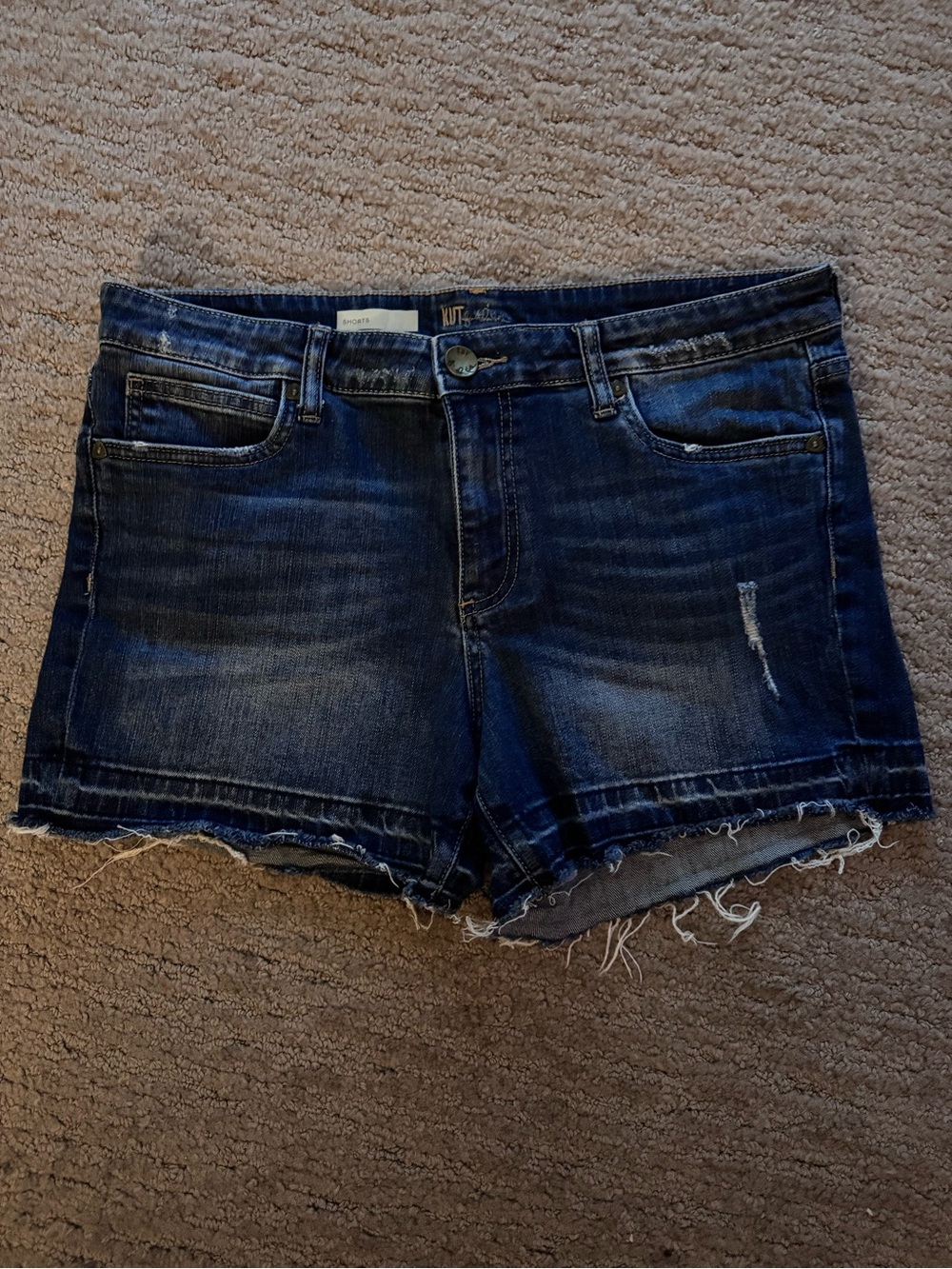 Dark Blue Distressed Denim Women’s Shorts